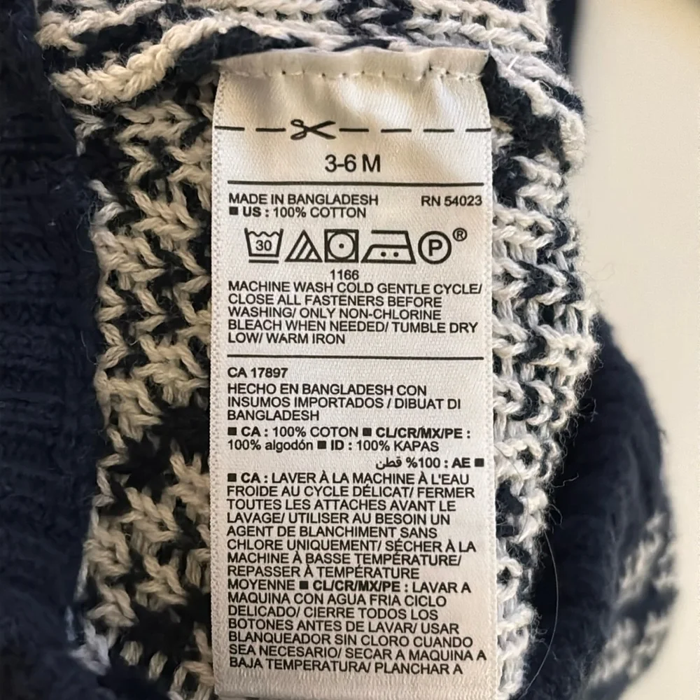 Fair Isle Set Fair Isle Sweater Pants Set for Baby 3-6M Navy Blue Sweater Outfit